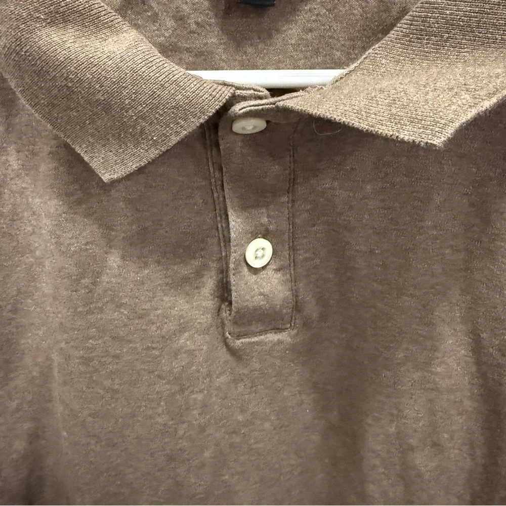 Banana Republic Brown Luxe Touch Performance Short Sleeve Polo
